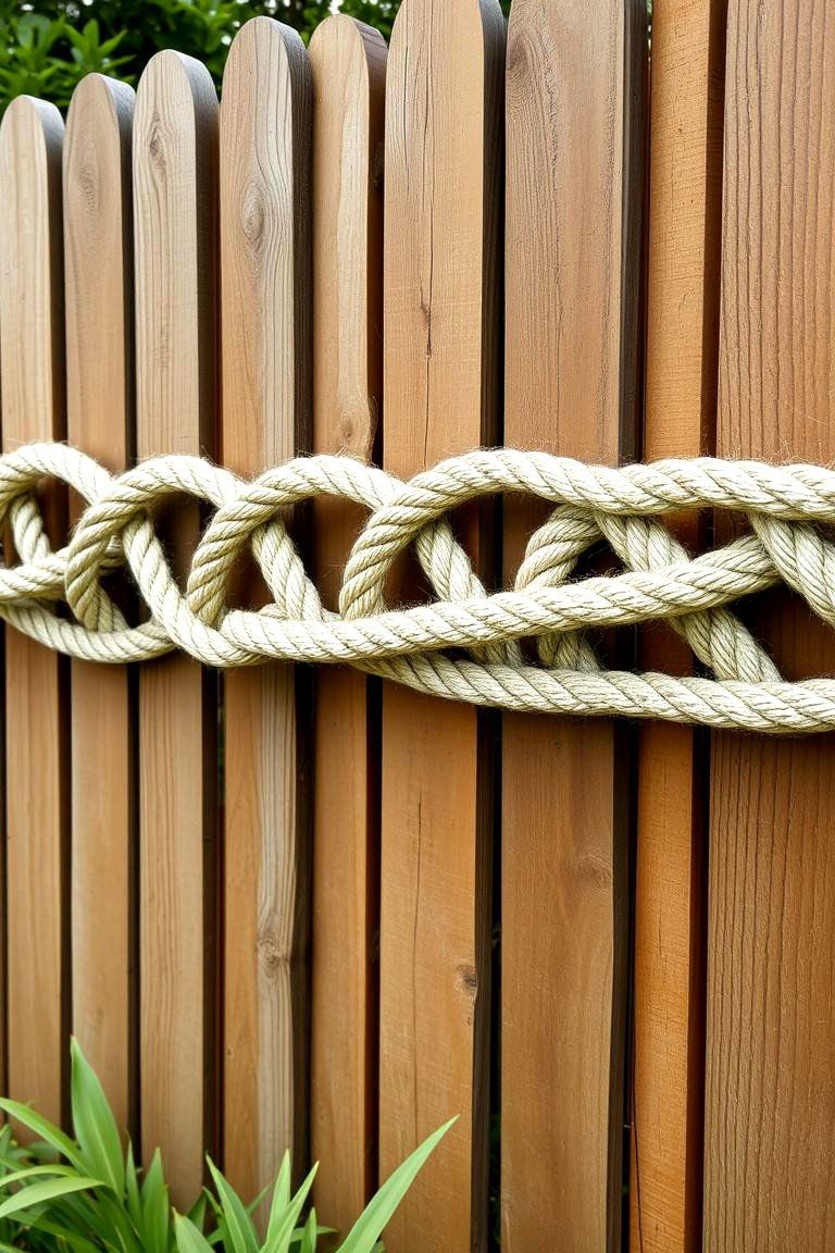 Rope and Knot Fence Art - 24 Fence Art Ideas