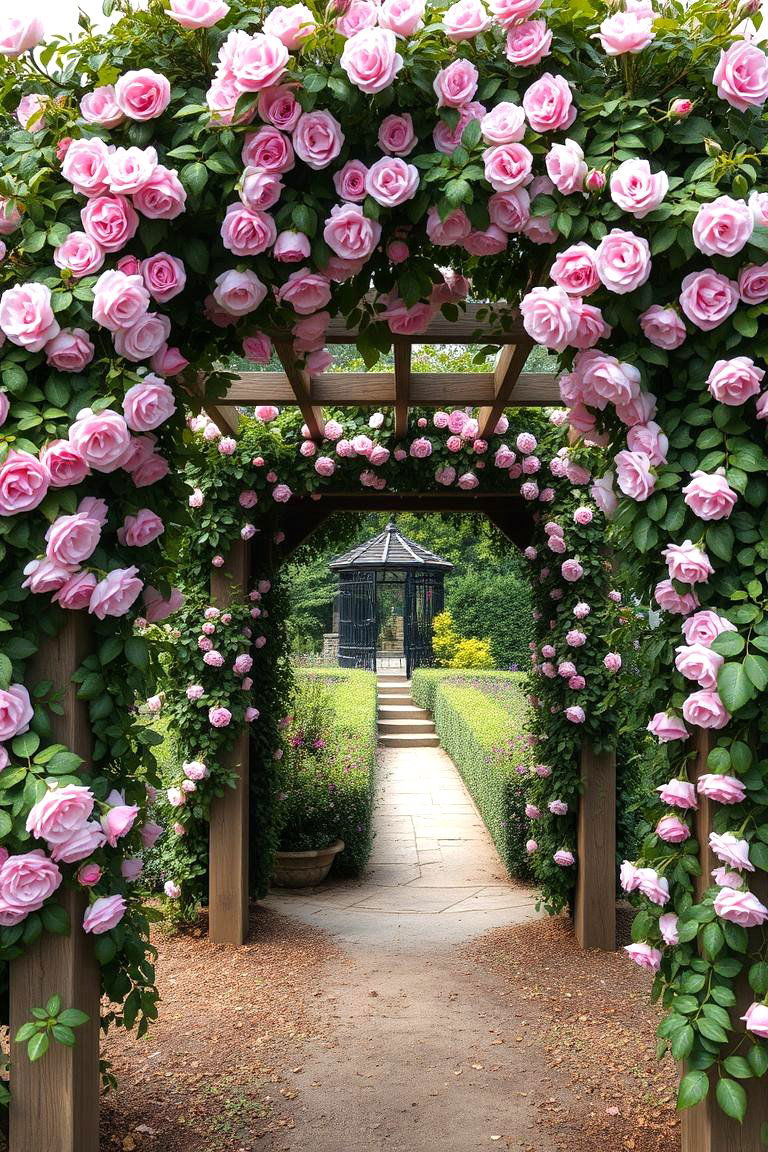 Rose Archway Entrance - 24 Rose Garden Ideas