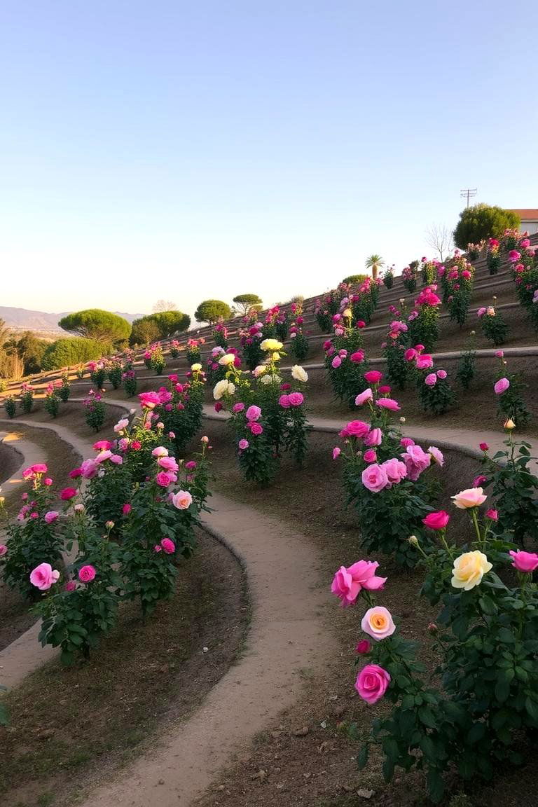 Rose Garden on a Slope - 24 Rose Garden Ideas
