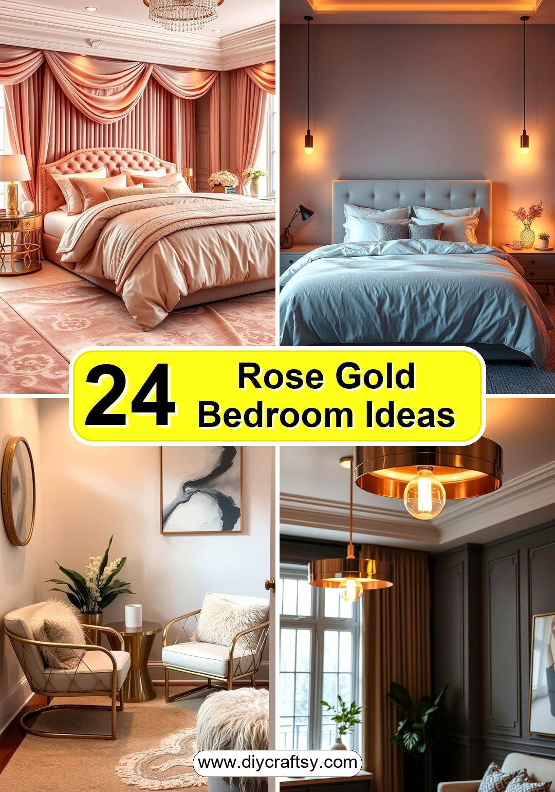 Rose Gold Bedroom Ideas