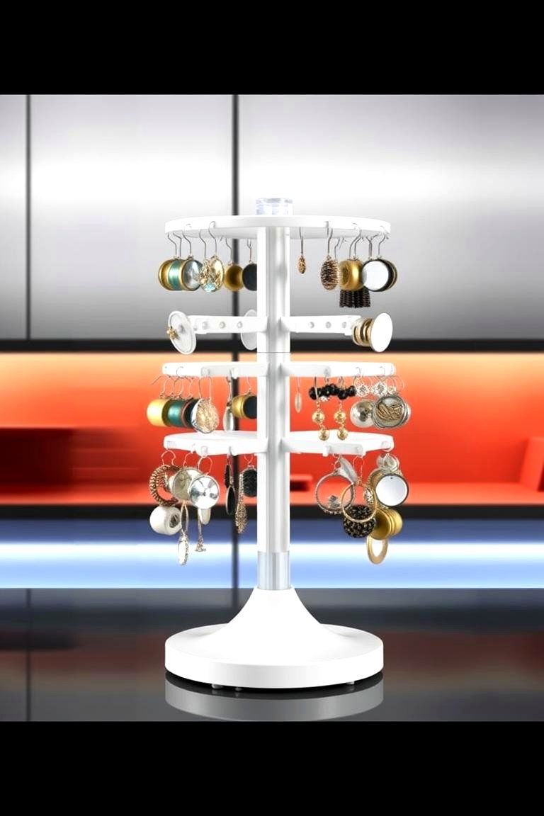 Rotating Carousel Organizer - 24 Earring Storage Ideas
