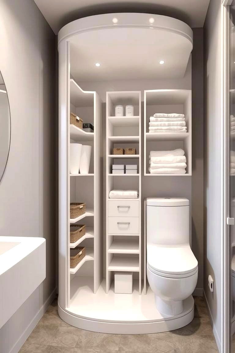 Rotating Closet for Maximum Efficiency - 24 Bathroom Closet Ideas