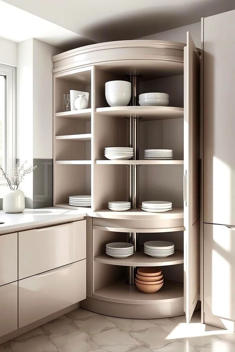 Rotating Lazy Susan Cabinet - 24 Blind Corner Kitchen Cabinet Ideas