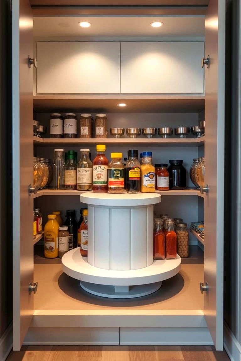 Rotating Lazy Susan Design - 24 Small Pantry Ideas