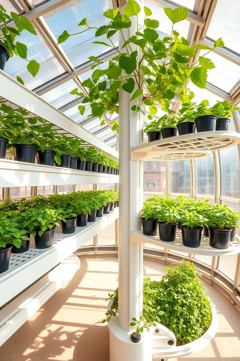 Rotating Plant Shelves - 24 Greenhouse Shelving Ideas