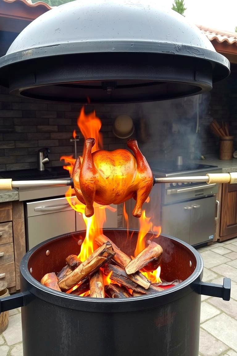 Rotisserie BBQ Pit for Even Cooking - 24 Bbq Pit Ideas