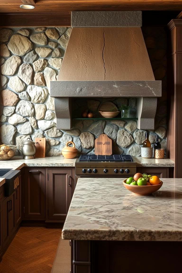 Rough Stone Textures - 24 Dirty Kitchen Ideas