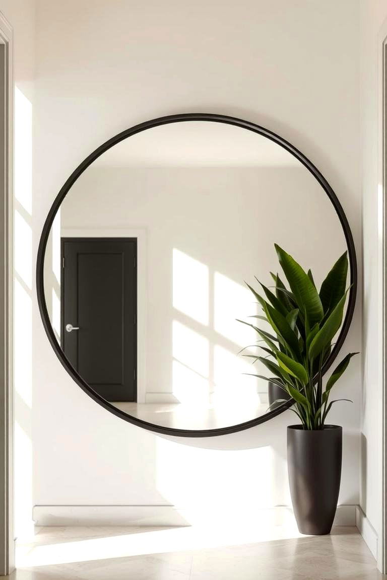 Round Mirror - 24 Entryway Mirror Ideas