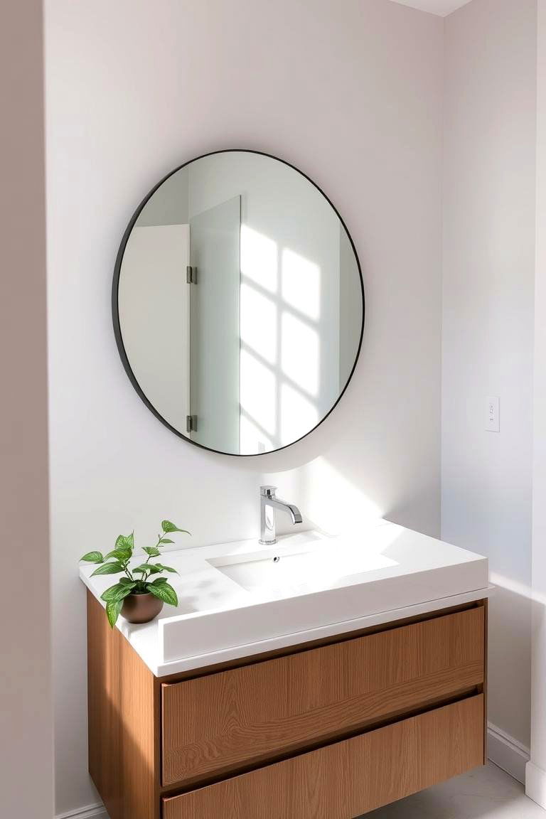 Round Mirrors for Soft Elegance - 24 Bathroom Mirror Ideas