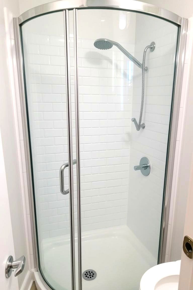 Round Shower Enclosure - 24 Small Bathroom Walk in Shower Ideas