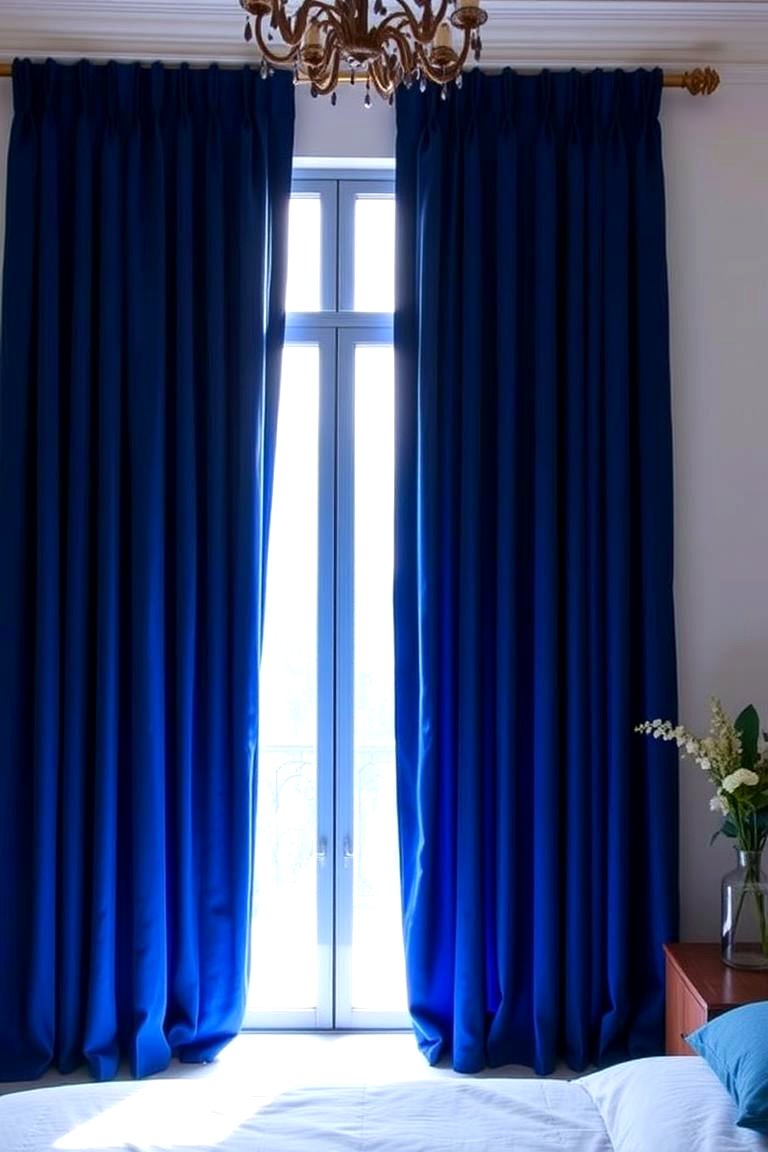 Royal Blue Curtains or Drapes - 24 Royal Blue Bedroom Ideas