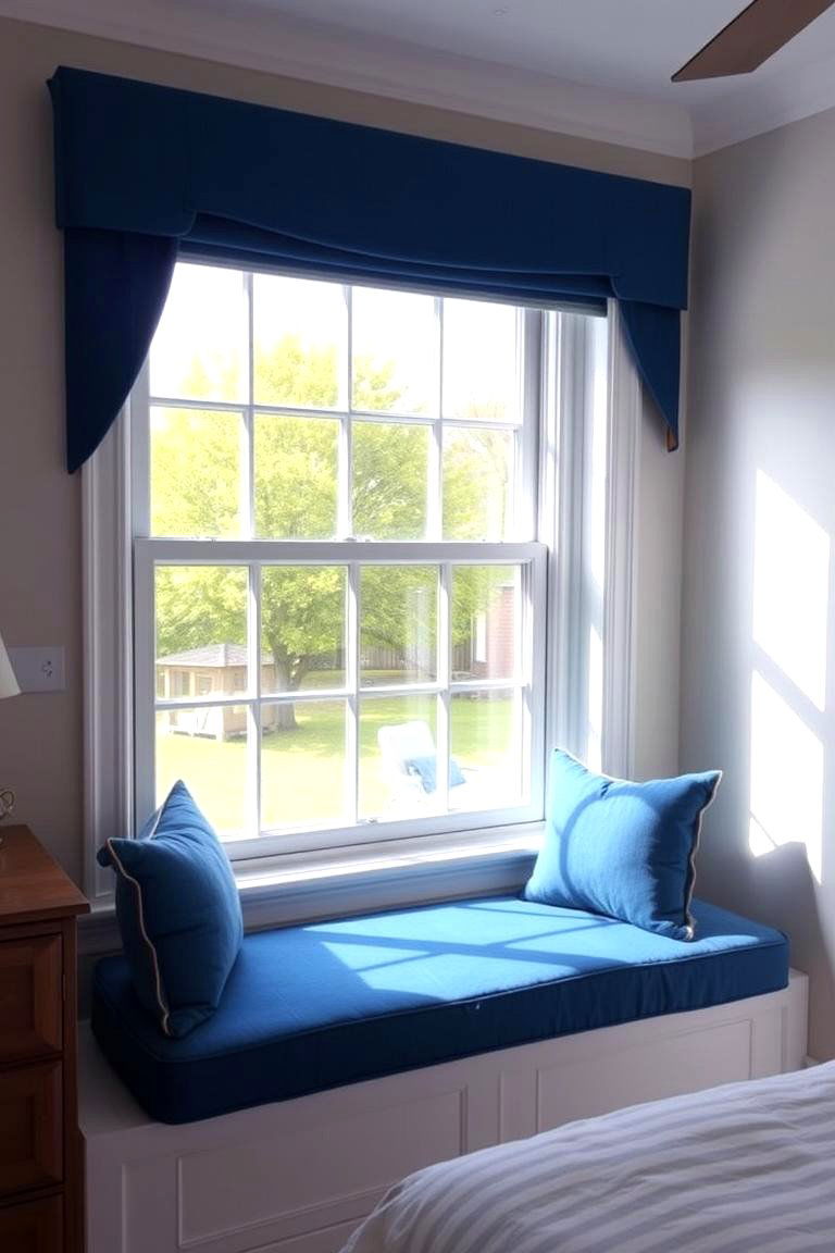 Royal Blue Window Seat Cushion - 24 Royal Blue Bedroom Ideas
