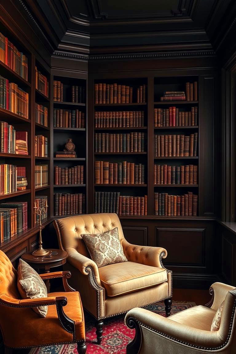Royal Library Corner - 24 Royal Living Room Design Ideas