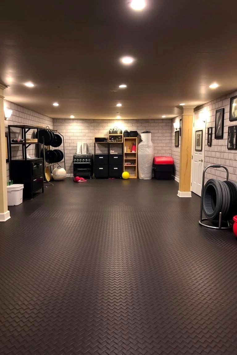 Rubber Flooring for Active Spaces - 24 Basement Floor Ideas