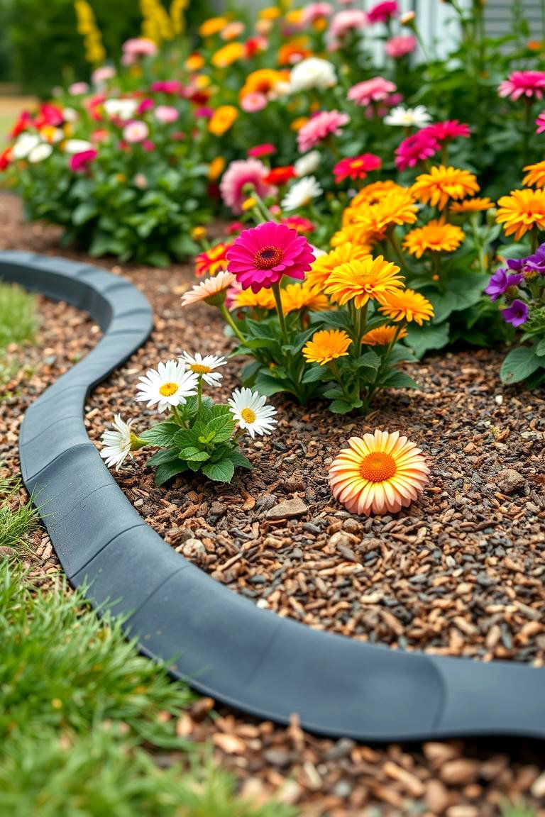 Rubber Mulch Edging for Durability - 24 Mulch Edging Ideas