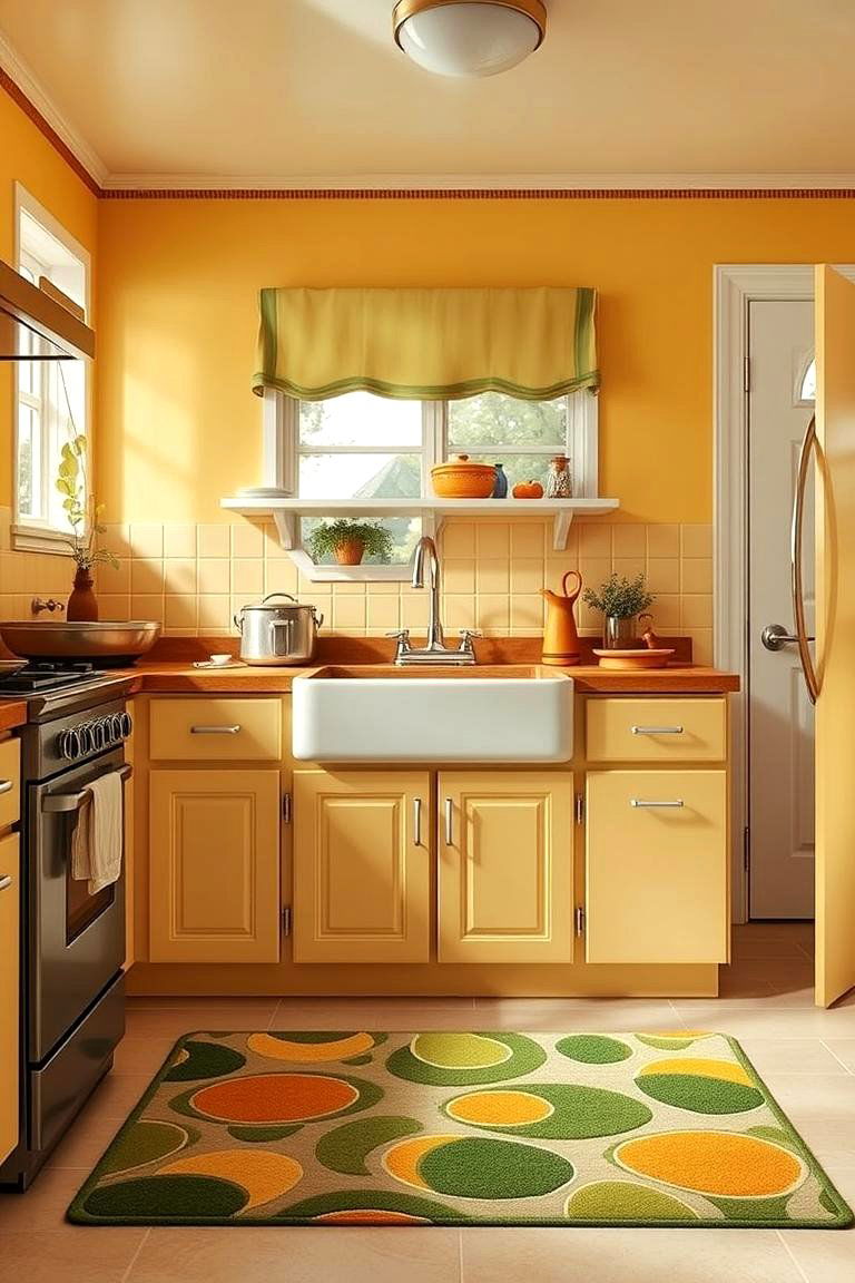 Rug with Vintage Vibes - 24 Retro Kitchen Ideas