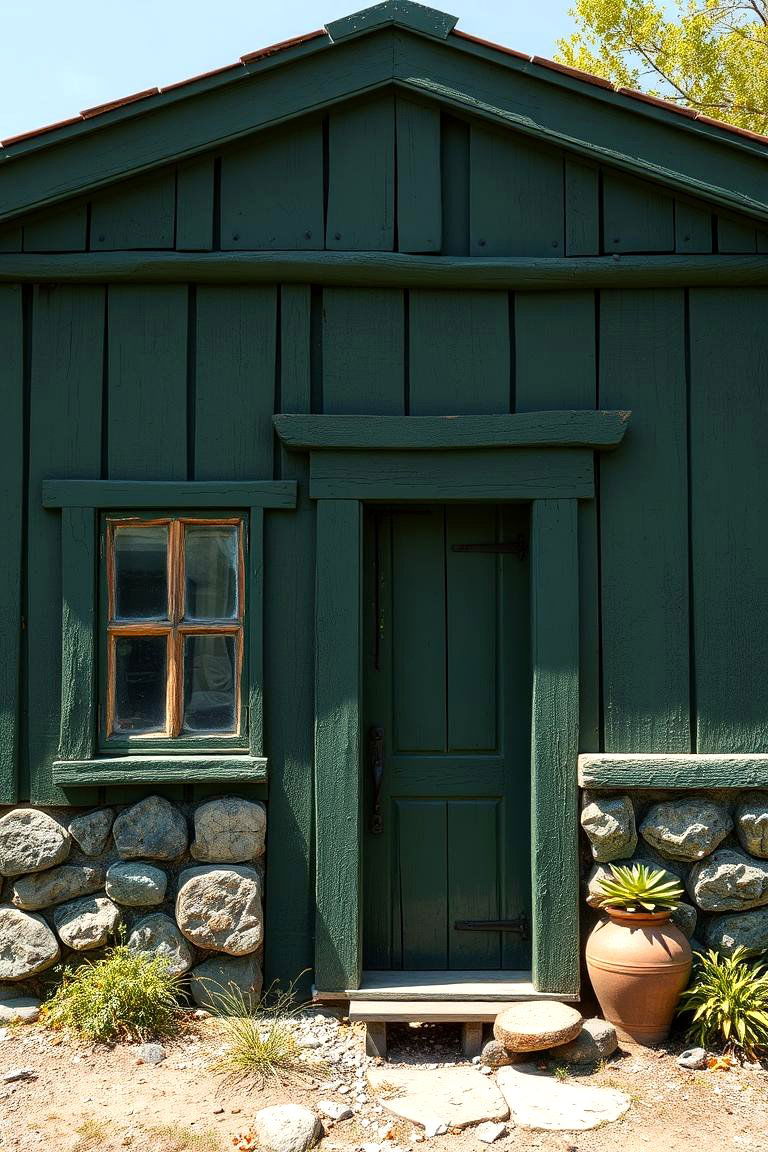 Rugged Nature - 24 Dark Green Exterior Paint Color Schemes