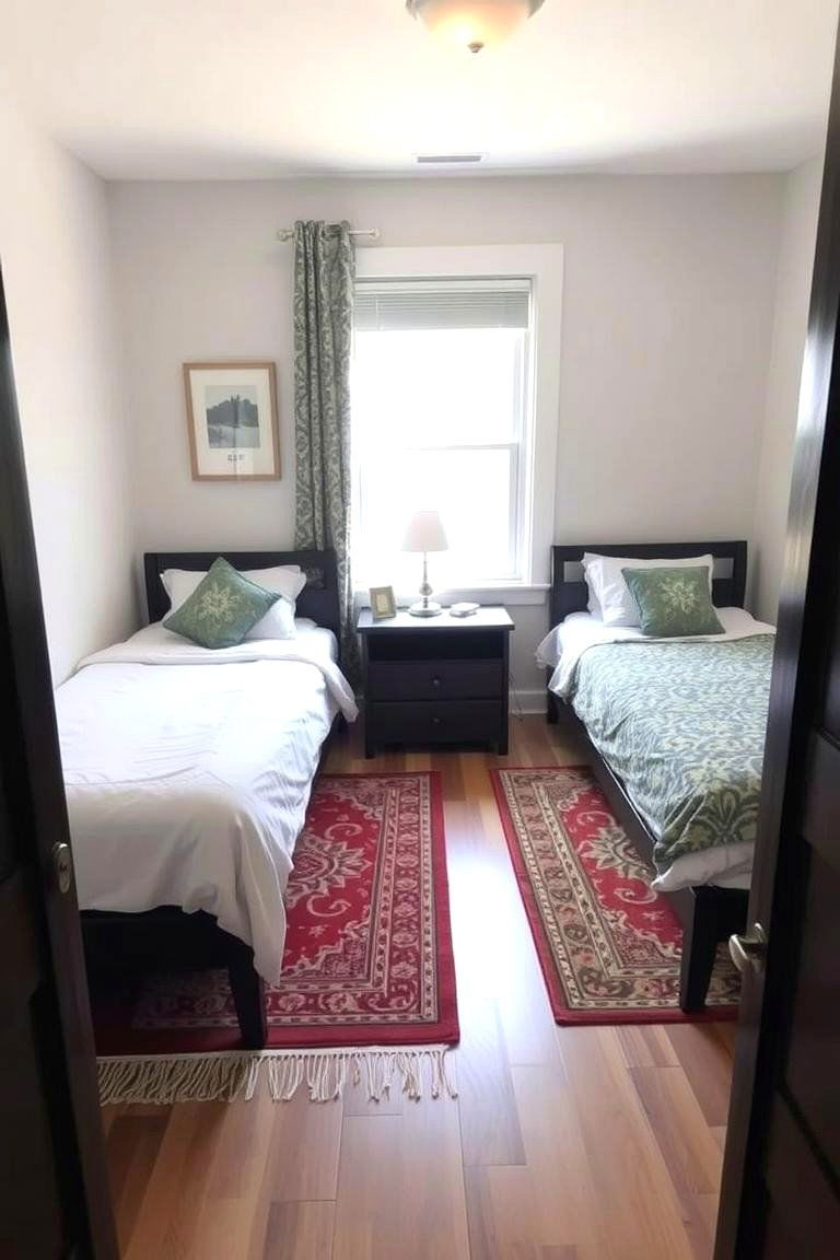 Rugs to Define Spaces - 24 Shared Bedroom Ideas for Small Rooms