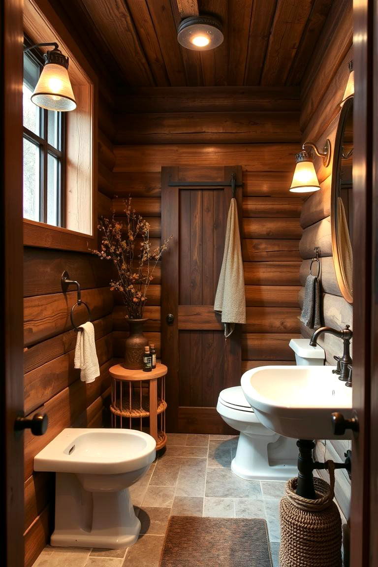 Rustic Accents for a Warm Ambience - 24 Hallway Bathroom Ideas