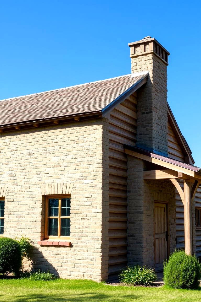 Rustic Appeal with Textured Green Brick - 24 Green Brick Exterior Home Ideas