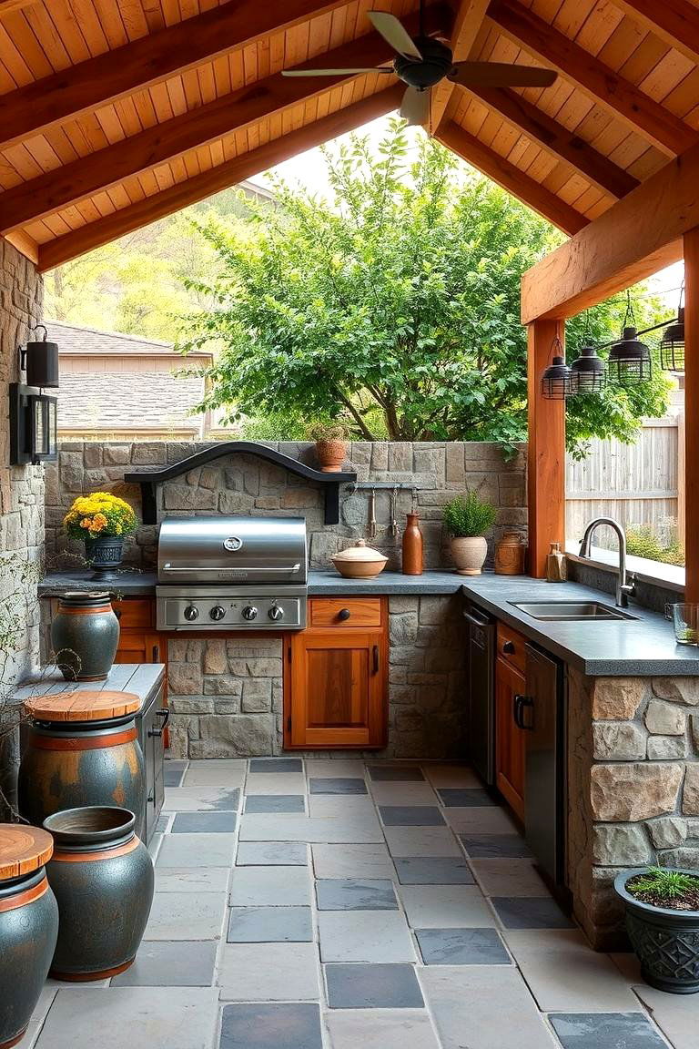 Rustic Backyard Kitchen - 24 Small Outdoor Kitchen Ideas