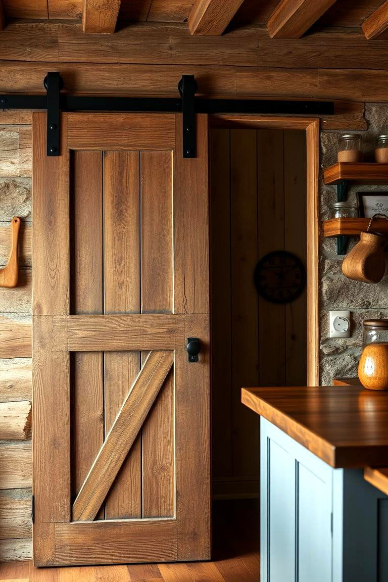 Rustic Barn Door Charm - 24 Kitchen Door Design Ideas