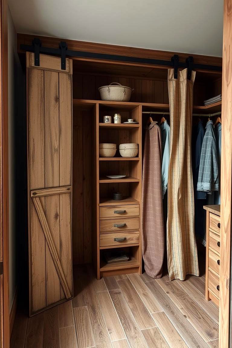 Rustic Barn Door Style - 24 closet curtain ideas
