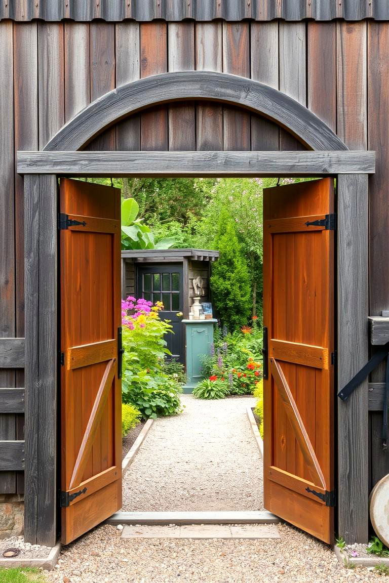 Rustic Barn Doors - 24 Backyard Oasis Ideas