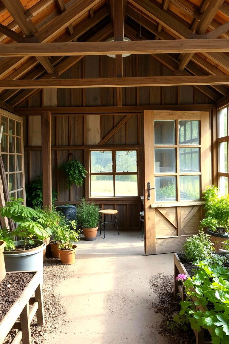 Rustic Barn Greenhouse - 24 Fantasy Greenhouse Ideas