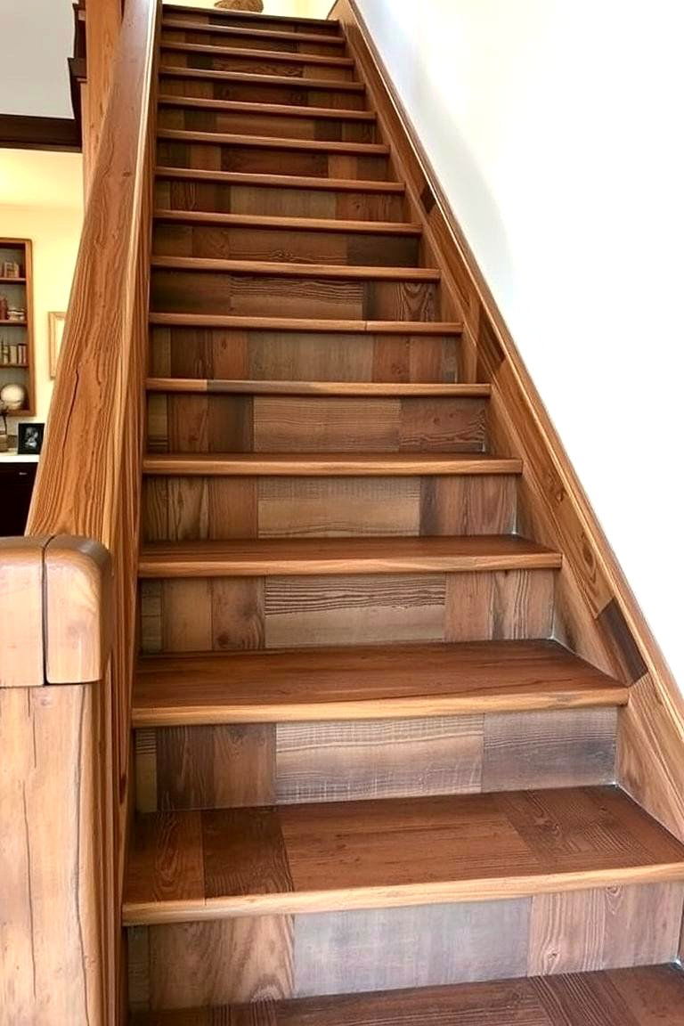 Rustic Barn Wood Stair Risers - 24 Stair Riser Ideas