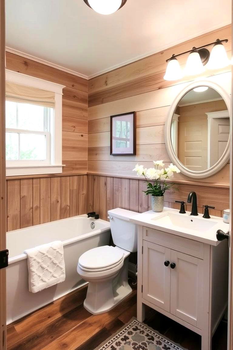Rustic Barn Wood Wainscoting - 24 Bathroom Wainscoting Ideas