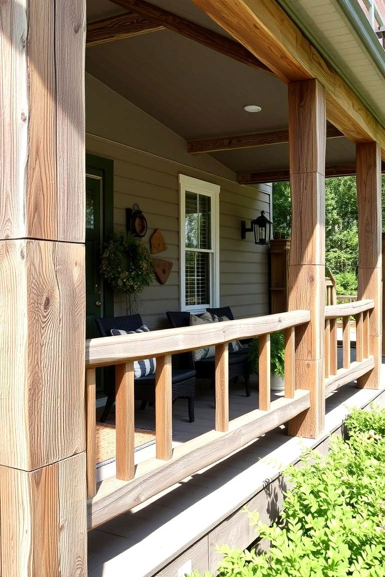 Rustic Barnwood Railings - 24 Porch Railing Ideas