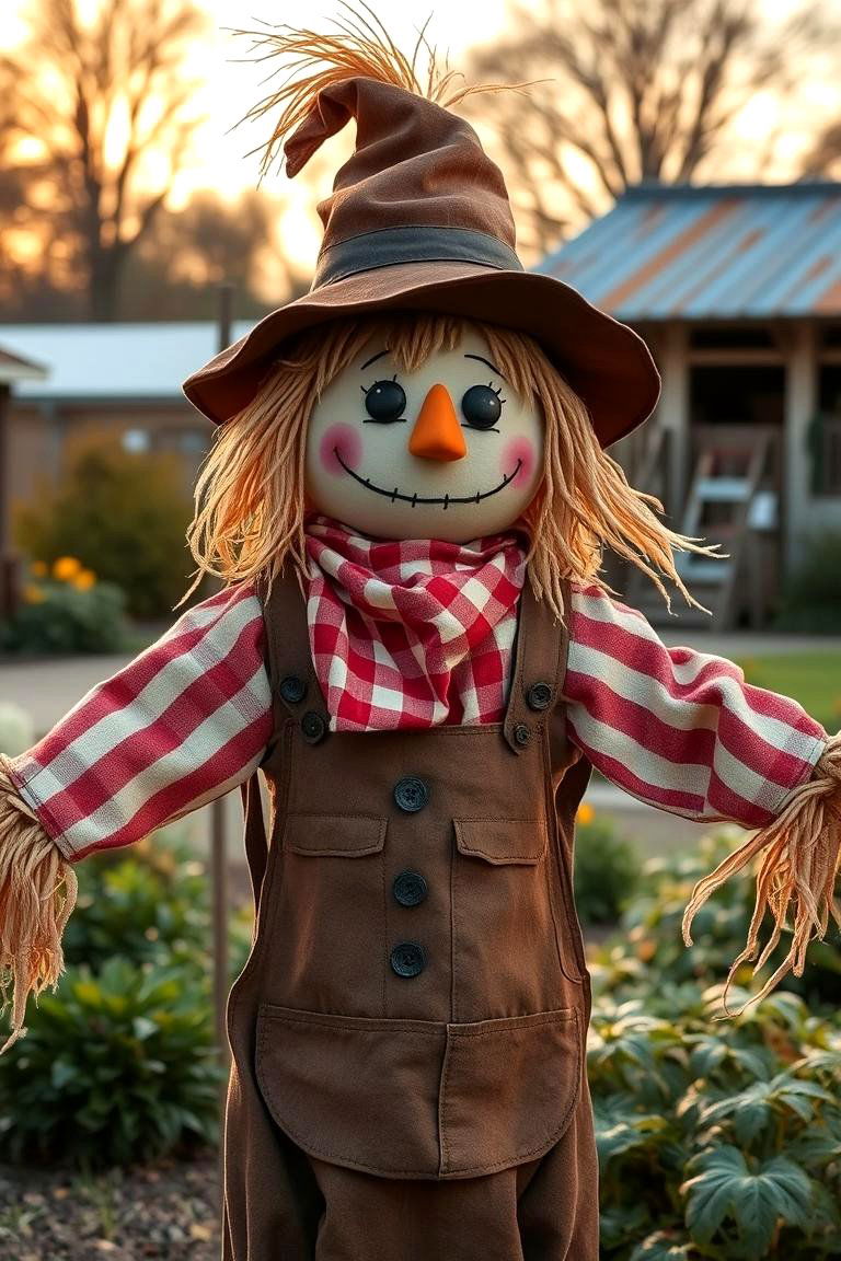 Rustic Barnyard Scarecrow - 24 Garden Scarecrow Ideas
