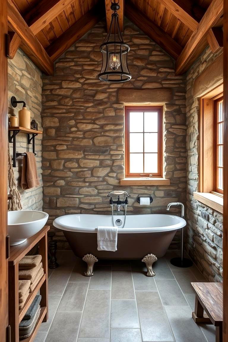 Rustic Bathroom Retreats - 24 Rustic Barndominium Interior Design Ideas