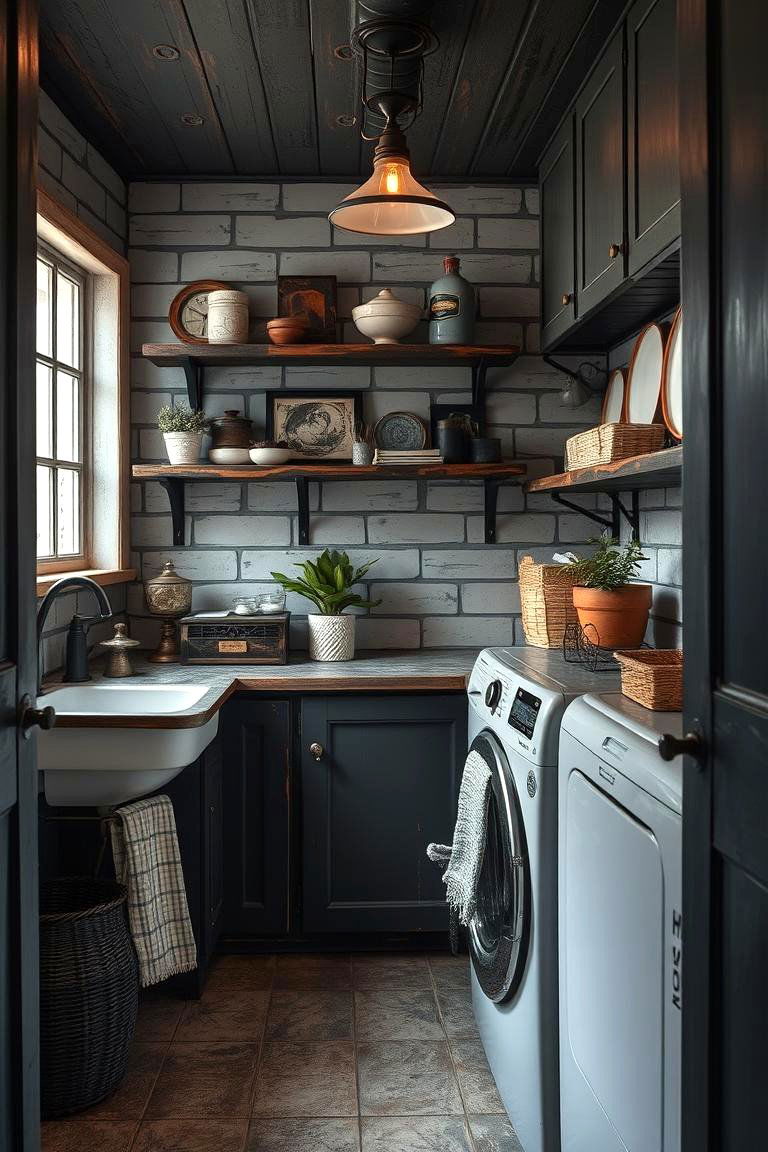 Rustic Black Laundry Decor - 24 black laundry room ideas