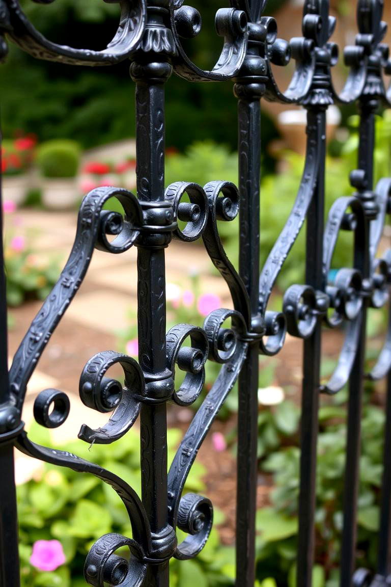 Rustic Black Wrought Iron Fence - 24 Black Fence Ideas
