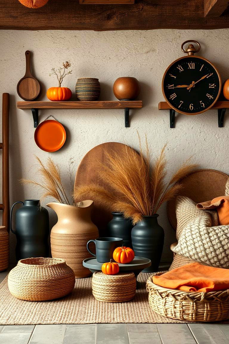Rustic Black and Orange Home Accessories - 24 Black and Orange Living Room Ideas