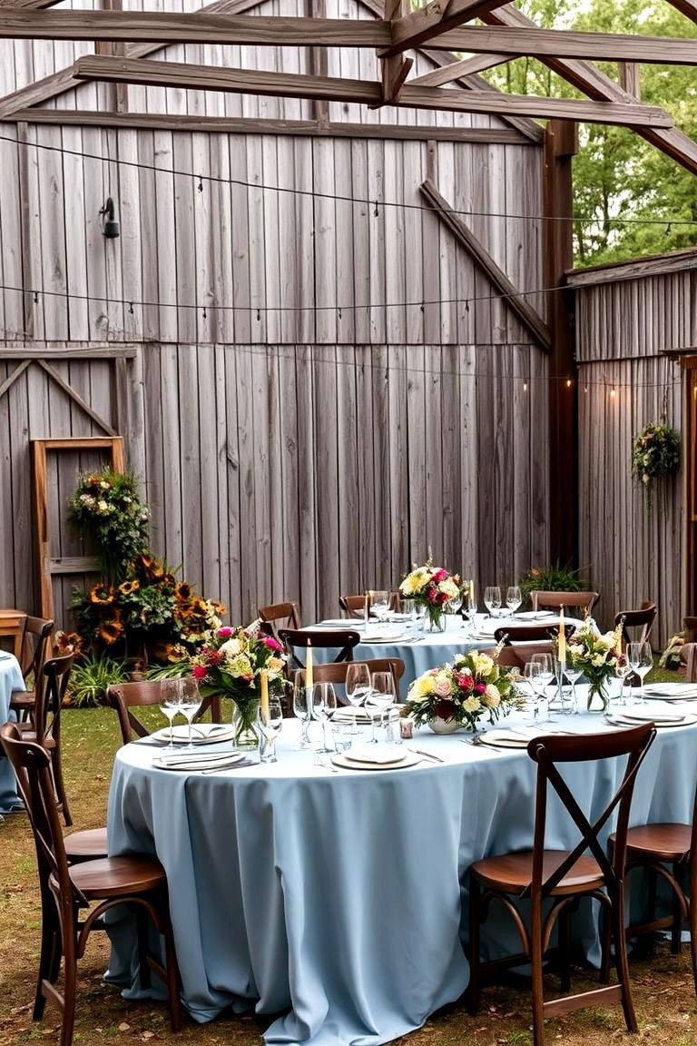 Rustic Blue Charm - 24 Blue Wedding Theme Ideas