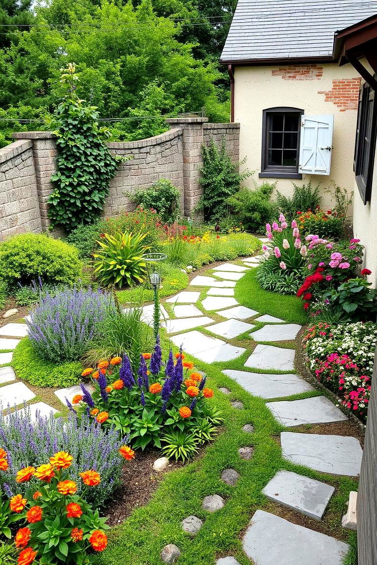 Rustic Bluestone Patio with Garden Surroundings - 24 Bluestone Patio Ideas