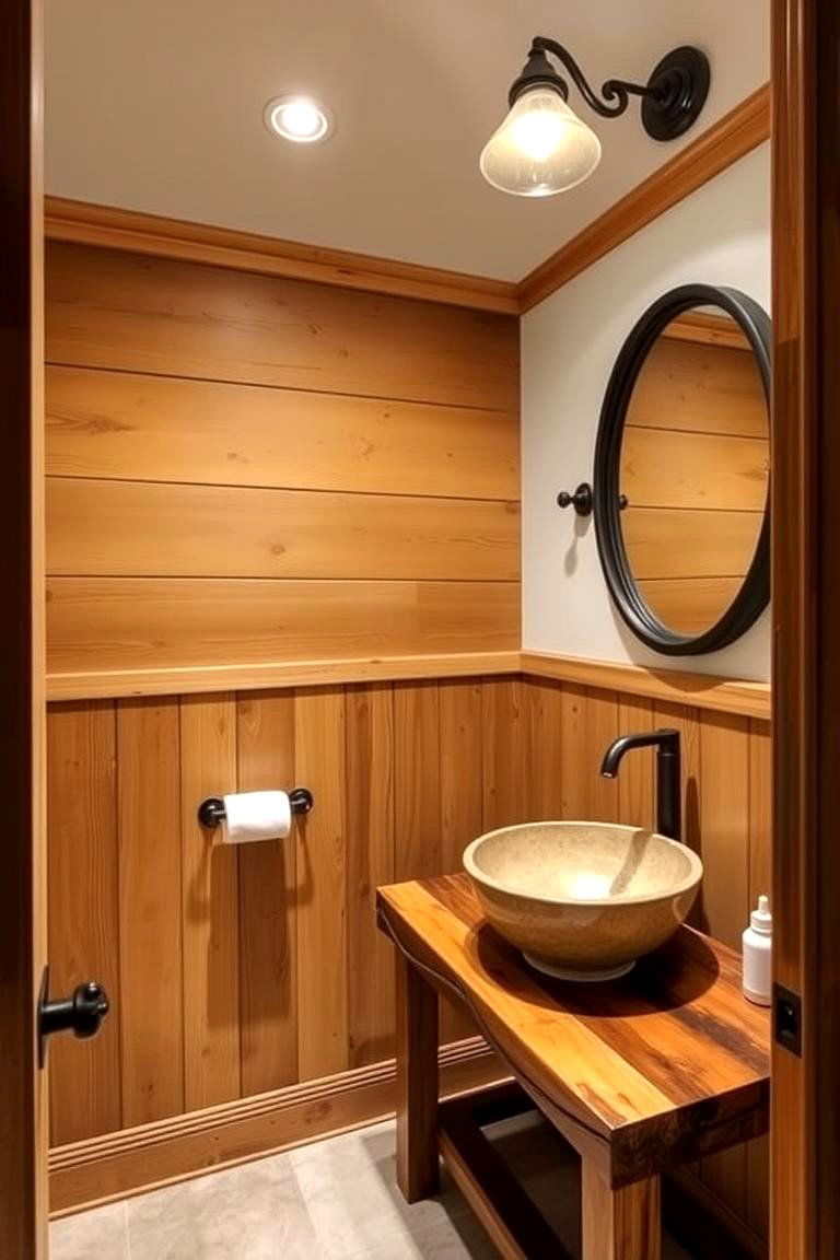 Rustic Board and Batten Wainscoting - 24 Powder Room Wainscoting Ideas