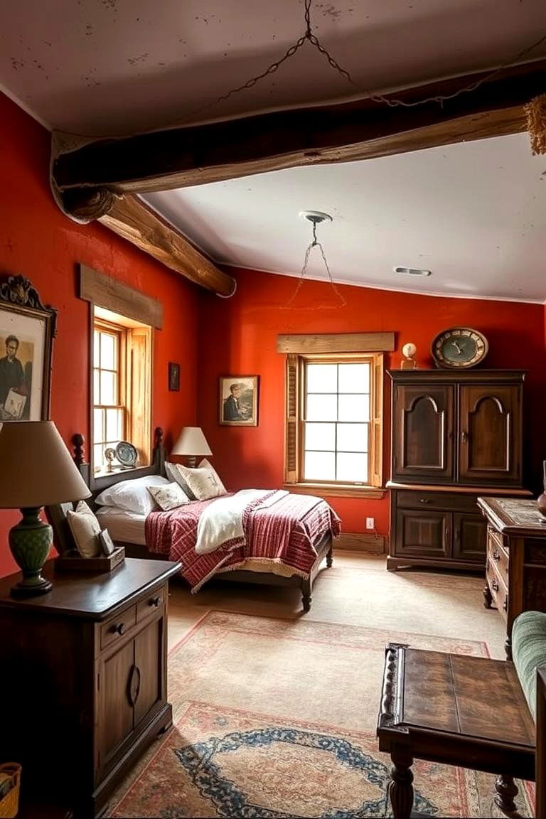 Rustic Boho Burnt Orange Walls - 24 Boho Burnt Orange Bedroom Ideas