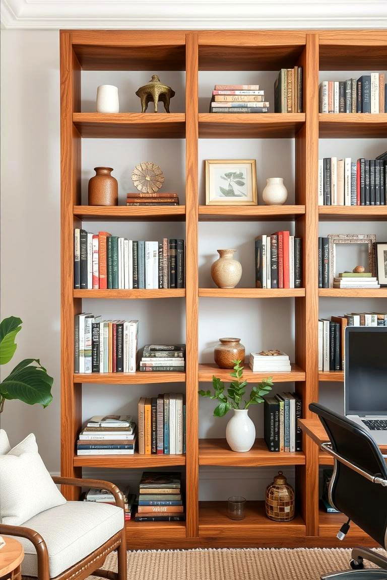 Rustic Bookshelves - 24 Rustic Home Office Ideas