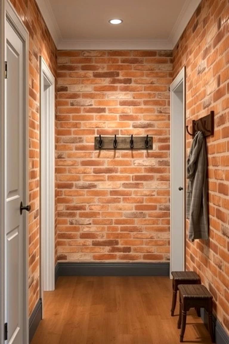 Rustic Brick Effect Wallpaper - 24 Hallway Wallpaper Ideas