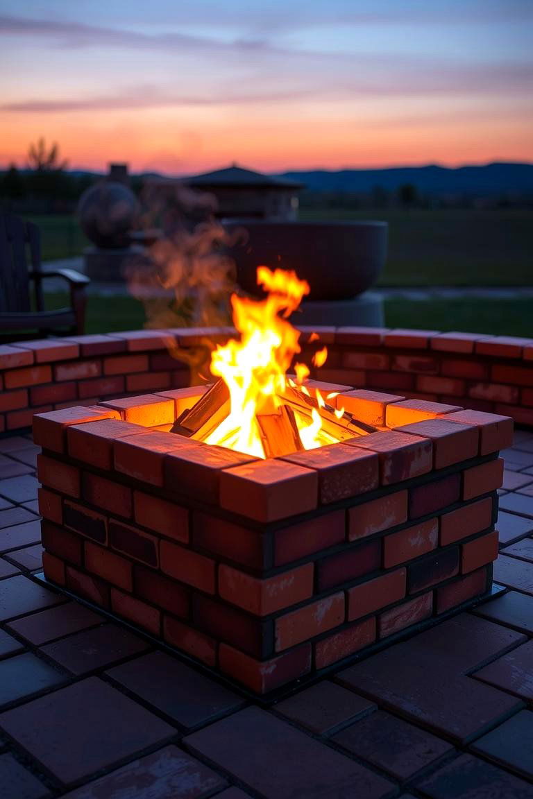 Rustic Brick Fire Pit - 24 Wood Burning Fire Pit Ideas