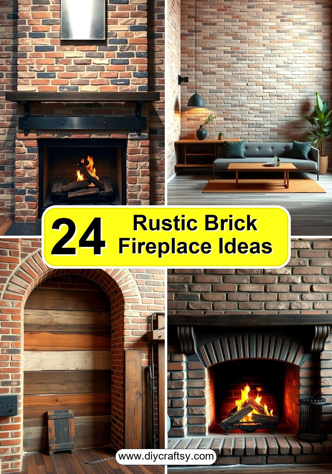 Rustic Brick Fireplace Ideas