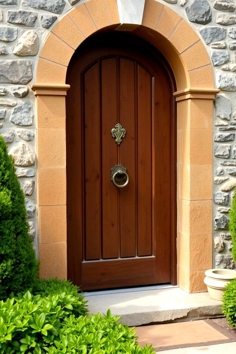 Rustic Brown for a Warm Traditional Feel - 24 Front Door Color Ideas