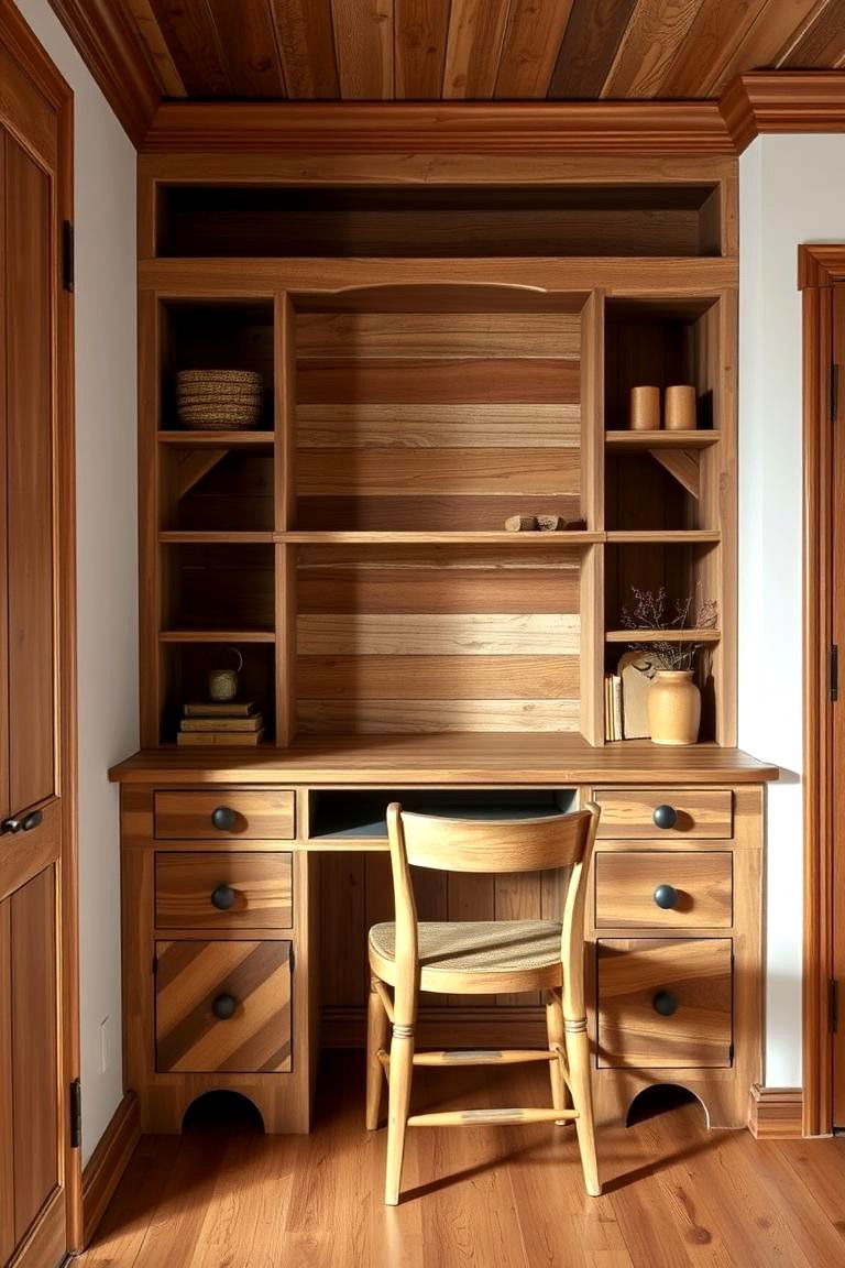 Rustic Built in Desk - 24 Built-in Desk Ideas