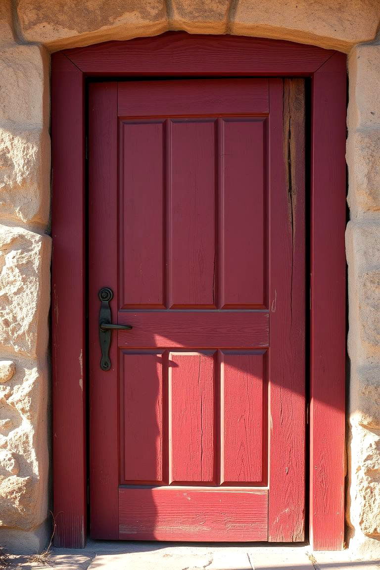 Rustic Burgundy Revival - 24 Burgundy Front Door Ideas