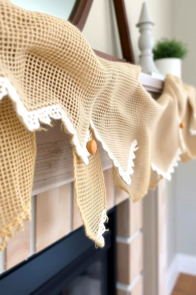 Rustic Burlap Garland - 24 Mantel Garland Ideas