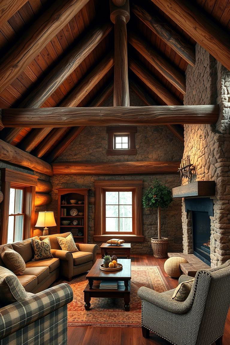 Rustic Cabin Cozy - 24 Man Cave Living Room Ideas